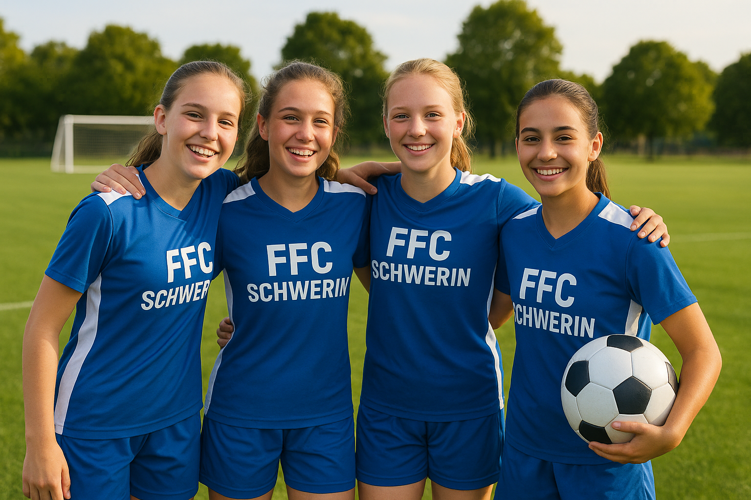 Mädchen spielen Fußball in Schwerin