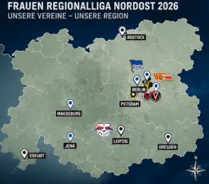 Geografische Karte der Frauen Regionalliga Nordost